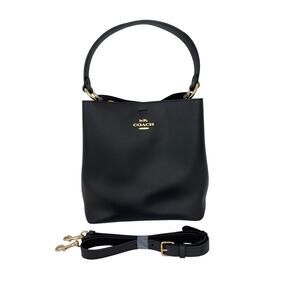 Coach Town Bucket Large Bag Pebble Leather Shoulder Crossbody Black 91122